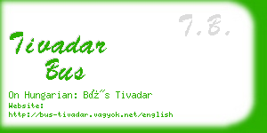 tivadar bus business card